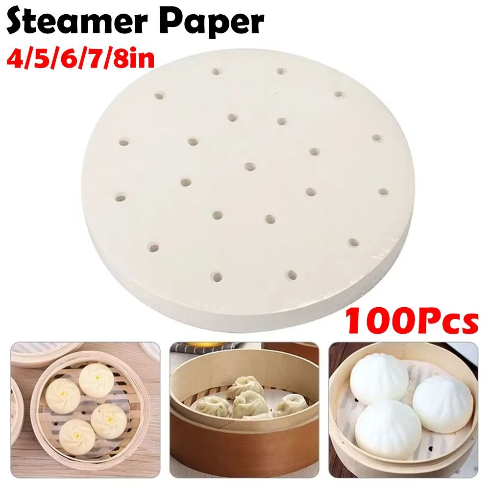 Commercial Kitchen Accessories - 100Pcs Steamed Paper Steamed Buns Pastries