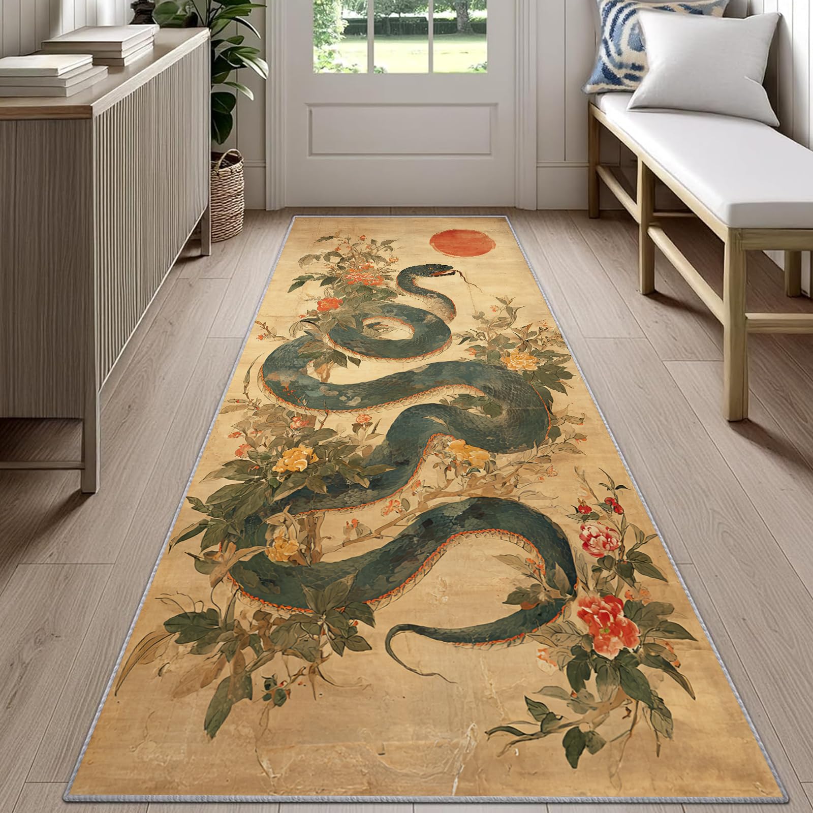 Snake Print Runner Rug Black B - đánh giá và giá Commercial Kitchen Background