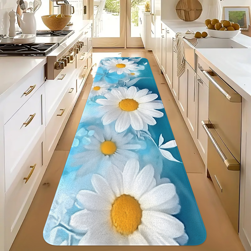 Blue Background White Daisy Ki - đánh giá và giá Commercial Kitchen Background