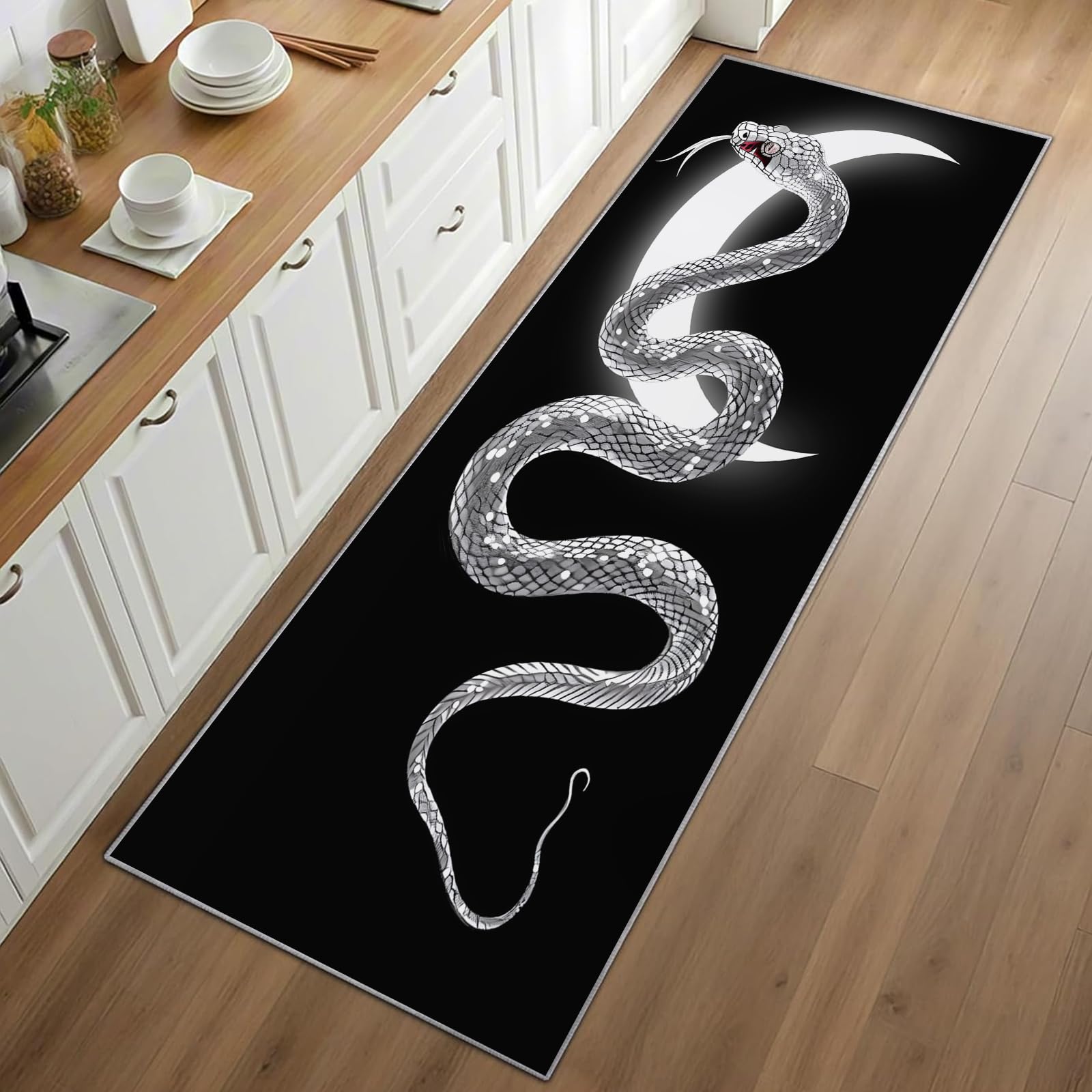 Gothic Snake Runner Rug Black  - đánh giá và giá Commercial Kitchen Background