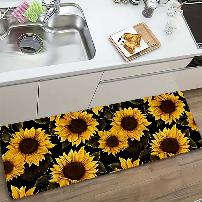 Bold Yellow Sunflower Black Ba - đánh giá và giá Commercial Kitchen Background