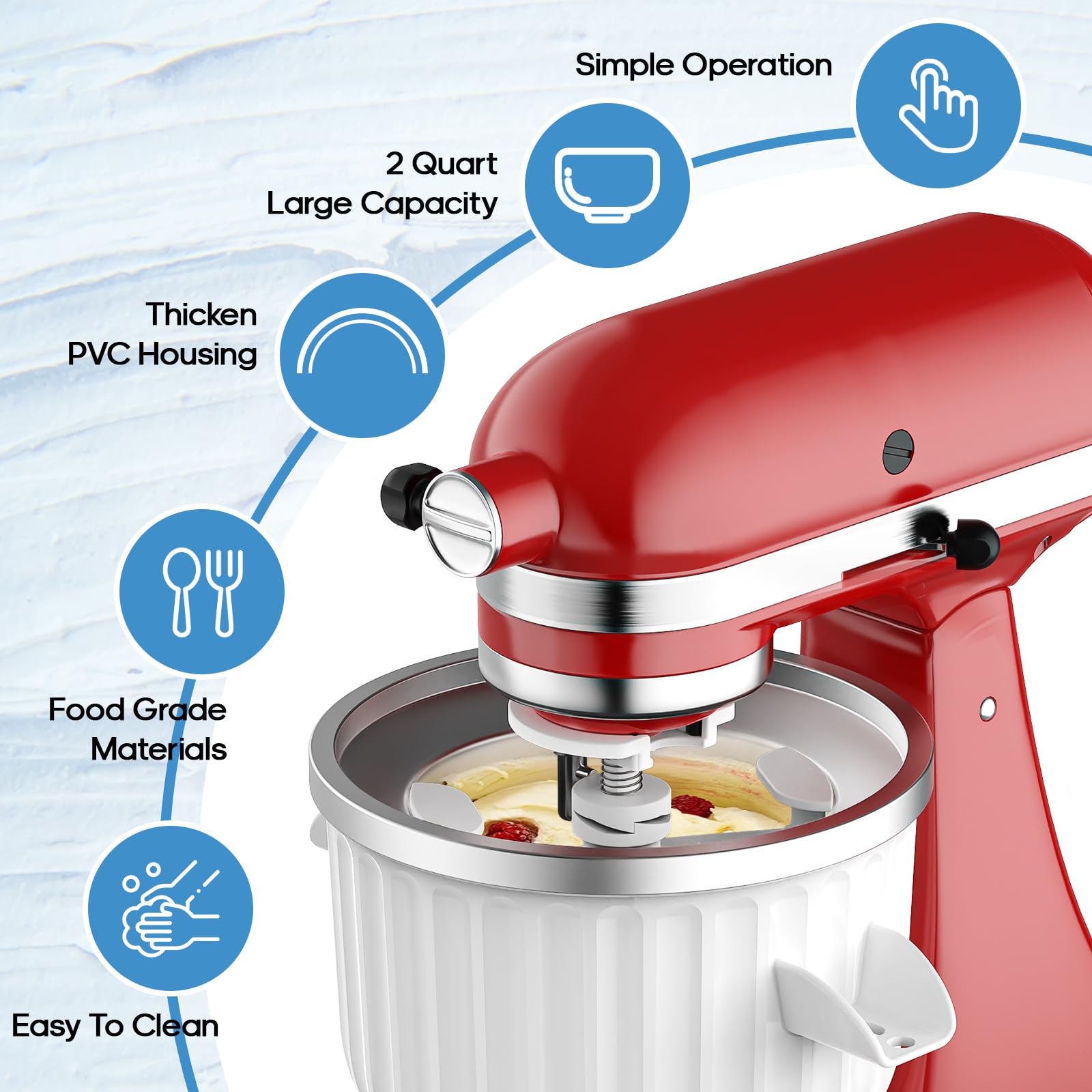 2 Quart Ice Cream Maker Attach - đánh giá và giá Commercial Kitchenaid