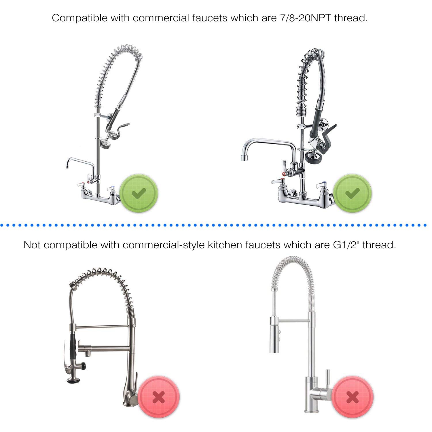 In stock Pre Rinse Sprayer Com - đánh giá và giá Commercial Kitchen Faucet